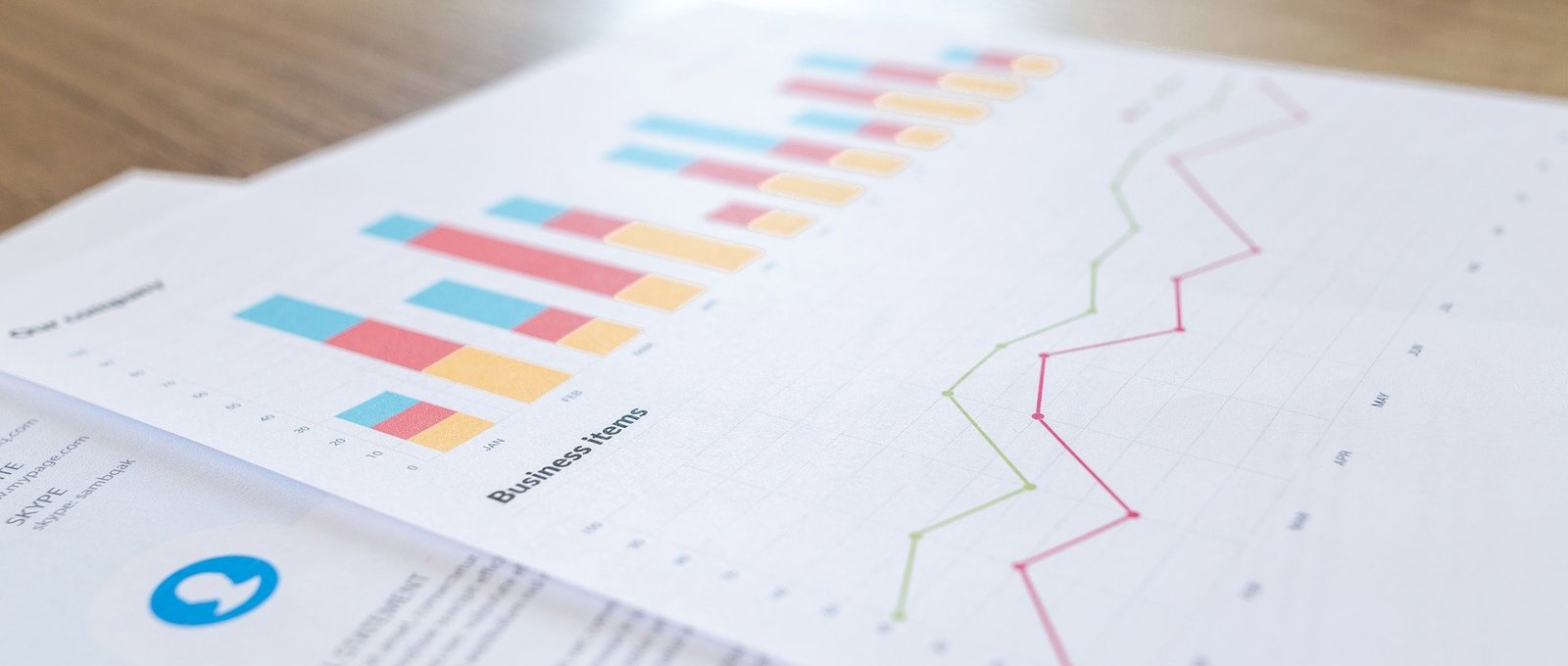 Colourful graphs and charts.