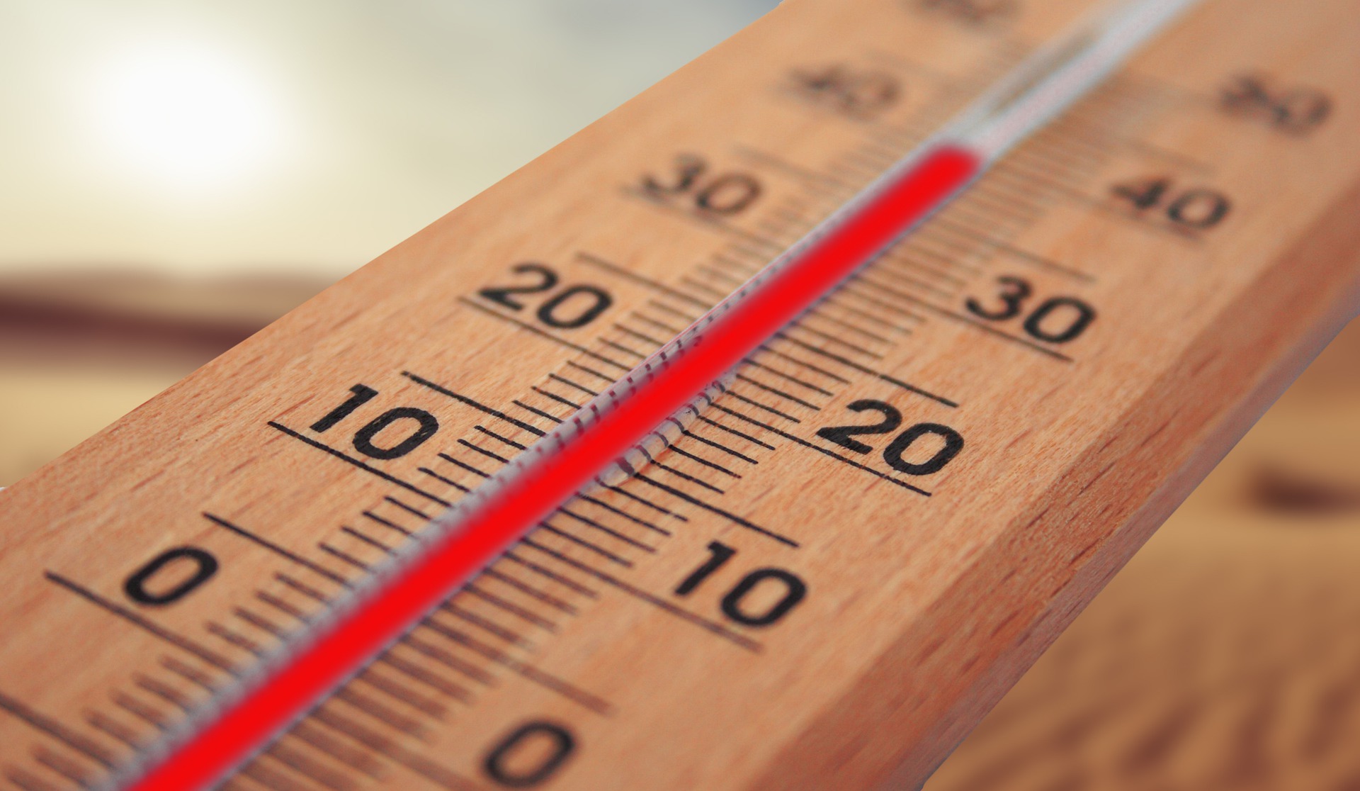 A wooden thermometer 