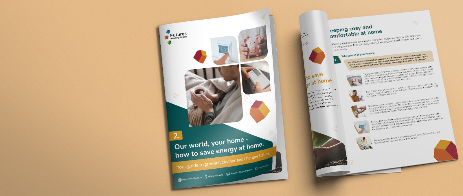 A digital mock-up of the second issue of 'Our world, your home: How to save energy at home' guide