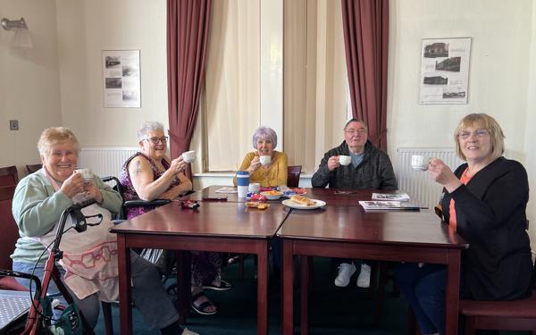 Customers enjoying a cuppa at Firs Garden community centre, Alfreton