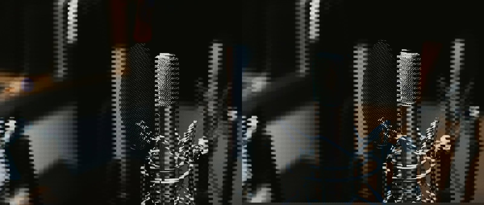 A microphone in a recording studio