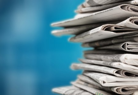 Pile Newspapers Stacks Blur Background