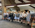 School choir performing for Warwick Court, Daventry customers 19