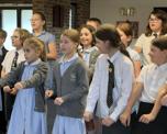 School choir performing for Warwick Court, Daventry customers 6