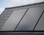 Close-up of solar panels on roof