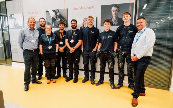 Futures colleagues in a group photo at Derby college