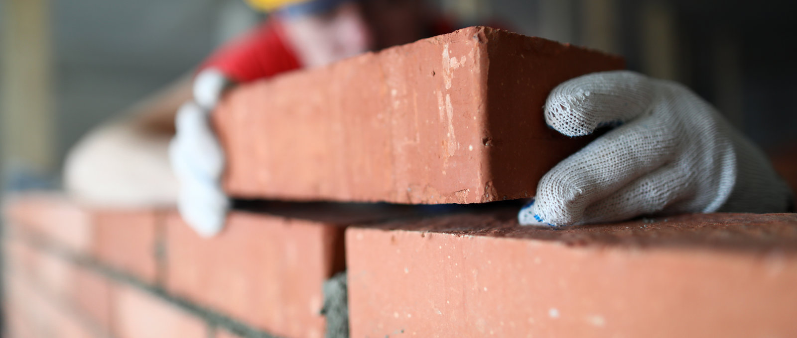 Close-up bricklaying