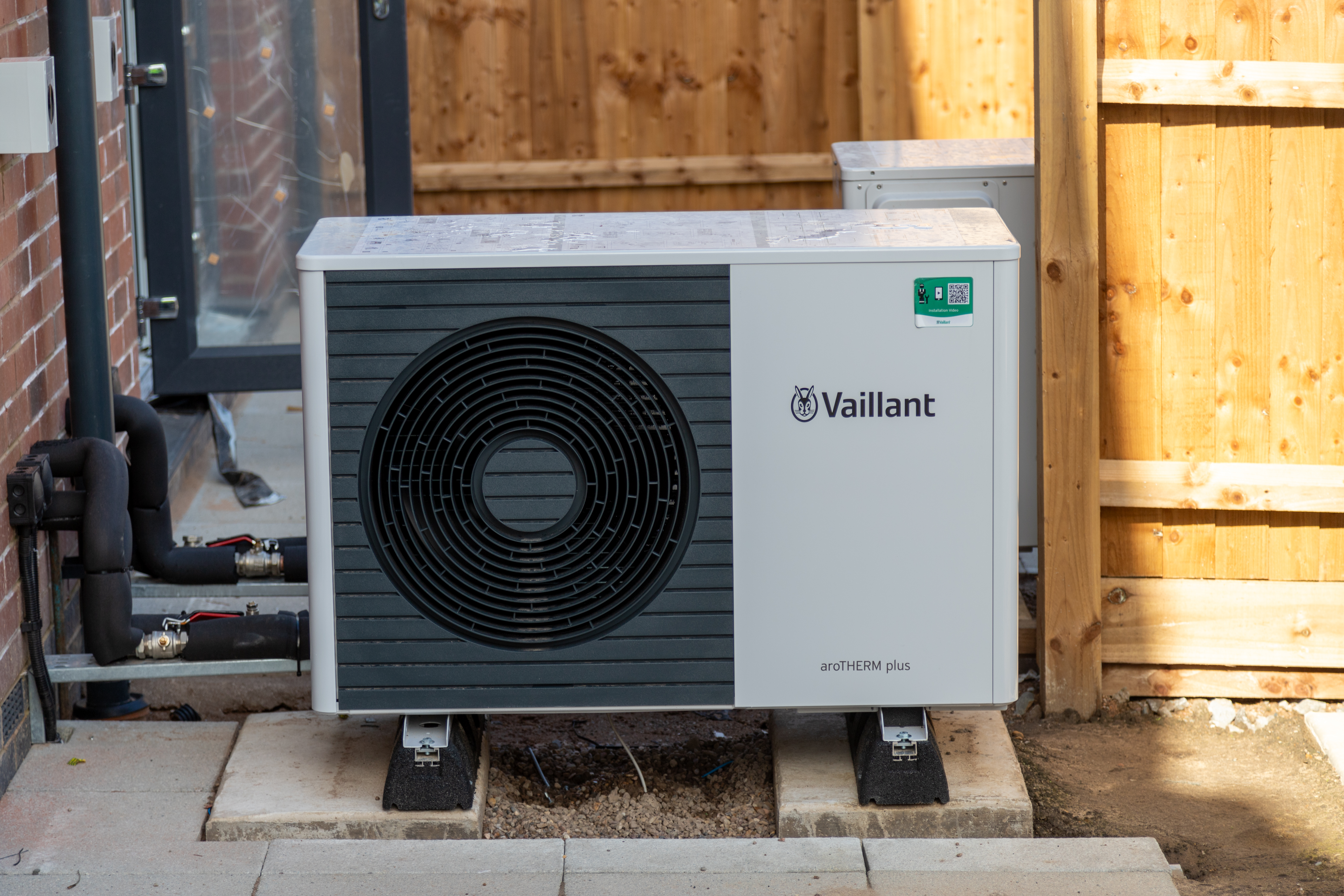Photo of an air source heat pump