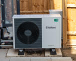 Photo of an air source heat pump