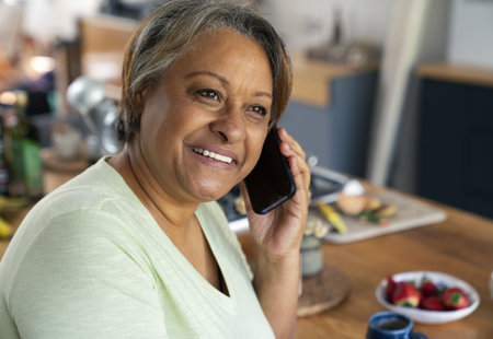 side view woman talking phone