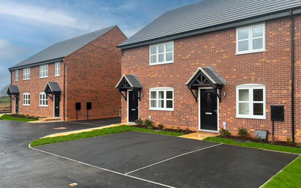 Exterior shot of row of semi detached houses