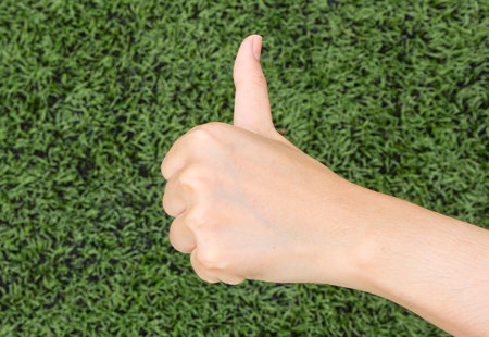 Thumbs Up On Green Grass Banner Image