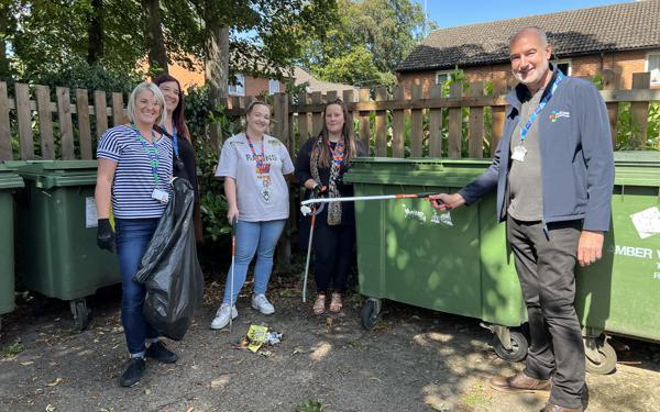 Colleagues at a community day of action Firs Garden, Alfreton