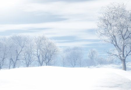 CGI image of a snowy outdoors scene