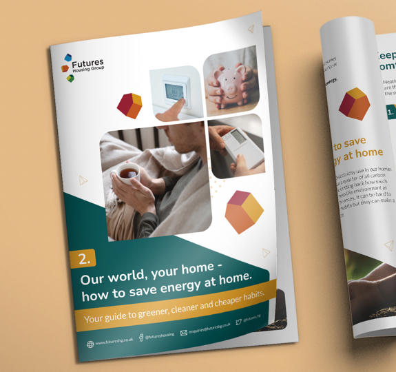 A graphic of the cover of our energy saving guide, 'Our world, your home: How to save energy at home'