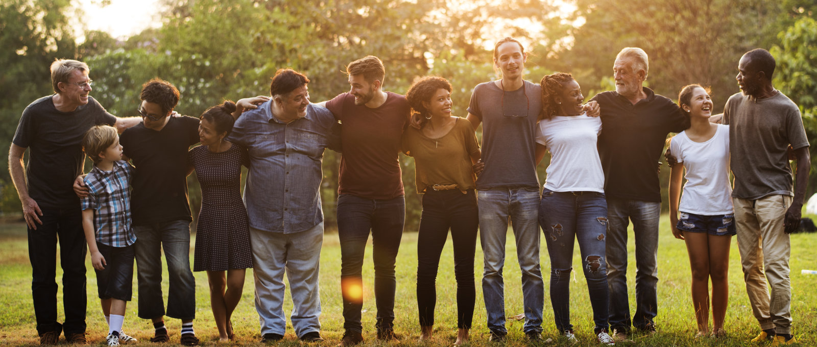 Group People Support Unity Arm Around Together